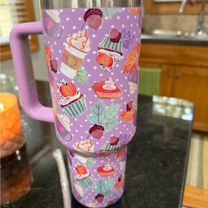 Purple Tumbler with Fall Desserts Design